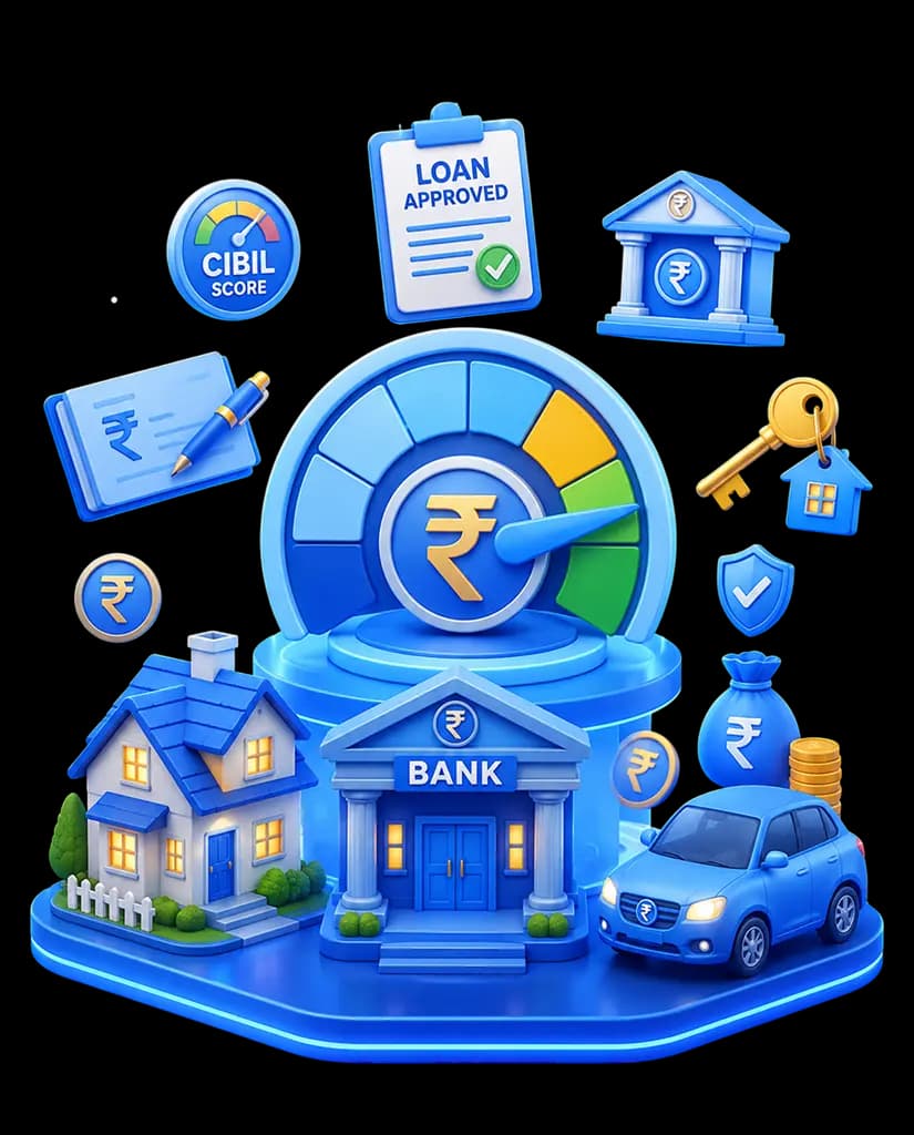 Illustration of comparing home and personal loans to find the best rate.